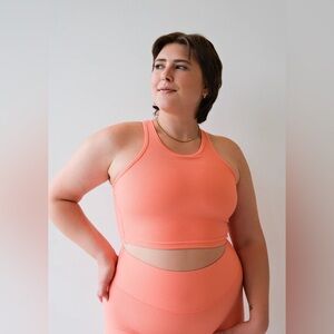 TSL Ribbed Harmony Tank & Tranquility Legging Set, Sand — Top S / Leggings XL